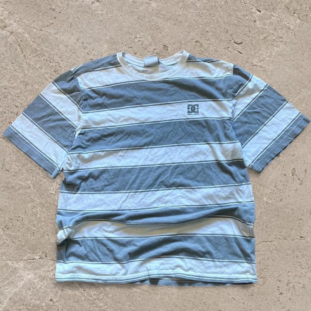 Vintage Womens DC Shoes Striped Tee SZ XL